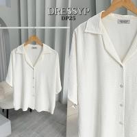 ราคา DP25 เสื้อเชิ้ต ผู้หญิง เเขนค้างคาว คอปกฮาวาย ผ้าสลาฟ พริ้ว ใส่ง่าย ใส่สบาย (21886447536)