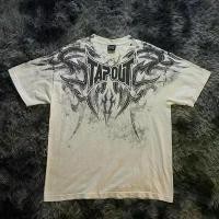 ราคา TAPOUT ใหม่ Y2K สีแดงพิมพ์เสื้อยืดผู้ชาย Hip Hop รอบคอขนาดใหญ่แขนสั้น Casual Gothic TEE เสื้อผ้าเด็ก TShirt Tops (23990345038)
