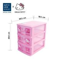 ราคา Super Lock ตู้ลิ้นชัก ตู้ลิ้นชักเล็ก ตู้อเนกประสงค์ ตู้ลิ้นชักใส่ของ ลิ้นชักใส่ของ ลิ้นชักพลาสติก กล่องเก็บของ โทนสีชมพู คิตตี้ (20534168725)