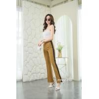 ราคา กางเกงขาม้าทูโทนแต่งแถบข้างอำพรางหุ้นทรงสวย (16080208697)