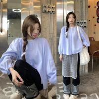 ราคา Grace Chili เสื้อเชิ้ตลูกไม้ลายทางสีพาสเทล คอจีน และแขนพอง เสื้อเชิ้ตคอกลมแขนกระดิ่งสำหรับผู้หญิง W531 (23960934104)