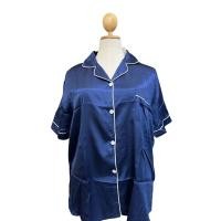 ราคา ชุดนอนผ้าซาตินไซส์ใหญ่ ชุดนอนรอบอก50นิ้ว ชุดนอนแขนสั้นขาสั้น ชุดนอนคนอ้วน (11808863955)