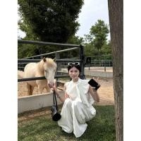 ราคา เสื้อเชิ้ตแขนกุดผู้หญิงสีขาว ดีไซน์เก๋ไก๋ คอปกปิด ทรงหลวม แขนกุด เสื้อเชิ้ตผู้หญิงสไตล์เกาหลี (24454853420)