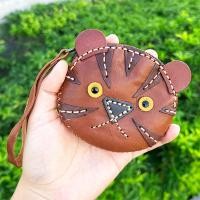 ราคา กระเป๋าสตางค์ใส่เหรียญหน้าสัตว์ กระเป๋าตังค์หนังวัวแท้ใบกลม ใส่เหรียญและบัตร น่ารักใบเล็กพกพาสะดวก ซิปYKK (21979002921)