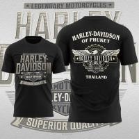 ราคา เสื้อยืดแขนสั้นคอกลม เสื้อฮาเล่ผ้าบาง Harley Davidson ใส่สบาย สไตล์วินเทจ ป้ายVintage (23021716427)