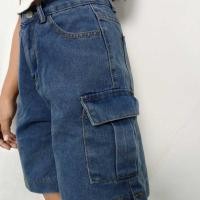 ราคา Narak กางเกงยีนส์ผู้หญิง ขาสั้นคาร์โก้ กระเป๋า6ด้าน ยีนส์น้ำเงิน (21841692869)