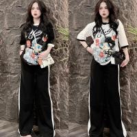ราคา S251 พร้อมส่ง ชุดเซ็ท 2 ชิ้น เสื้อลายการ์ตูน กางเกงขายาว เสื้อผ้าแฟชั่นผู้หญิง (23220528188)
