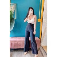 ราคา กางเกงขายาวเอวสูงซิปหลังกระบอกใหญ่ (24235996966)