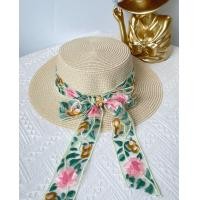 ราคา m y shop หมวกสานแฟชั่น หมวกสานทรงคัพดค้กแต่งคาดโบว์ดอกไม้ สินค้าพร้อมส่งจากไทย A164 (22789299610)