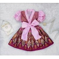 ราคา เดรสผ้าไทยพิมพ์ทอง เดรสผ้าไทยเด็ก ชุดกระโปรงผ้าไทย ชุดไทยประยุกต์เด็ก ชุดไทยไปโรงเรียน ชุดไทยอนุบาล ชุดไทยเด็ก ชุดไทยเด็กผู้หญิง (16358300007)