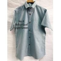 ราคา เสื้อเชิ้ตผู้ชายแขนสั้น สีดำ มี 24สี ผ้าอ๊อกฟอร์ด (23366089304)