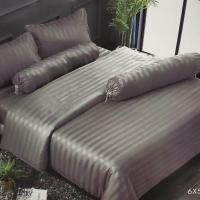 ราคา เซ็ตผ้าปูที่นอนสีเทาลายริ้วโรงแรม 3 5 5 6 ฟุต ไม่มีผ้านวม (24216825838)