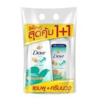 ราคา แพ๊คคู่ ซื้อ1 แถม 1 โดฟ DOVE แชมพู ครีมนวด แพ็คคู่สุดคุ้ม Dove โดฟ แชมพู 380มล ครีมนวดผม 400มล ดีท็อกซ์ วอลลุ่ม แอนตี้ แฮร์ฟอล (24431570004)