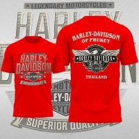 ราคา เสื้อยืดแขนสั้นคอกลม เสื้อฮาเล่ผ้าบาง Harley Davidson ใส่สบาย สไตล์วินเทจ ป้ายVintage (23021716446)