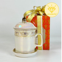 ราคา แก้วน้ำมุกน้ำทอง แถมกล่องลายไทยและโบว์ มัคเบญจรงค์ ของขวัญปีใหม่ ที่ระลึกเกษียณอายุ (24424034157)