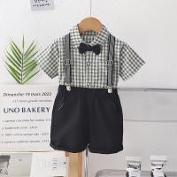 ราคา ชุดวอร์มแฟชั่นสำหรับเด็กเด็กเด็กผู้ชายหัดเดินเด็กทารก2ชิ้นกางเกงขาสั้นเสื้อเชิ้ตลายสก๊อตสีฟ้าสำหรับฤดูร้อน (24251582597)