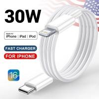 ราคา For Apple Original PD 30W USB C Super Fast Charger Cable For iPhone 11 12 13 14 Pro Max X XS XR 6 7 8 Plus SE Lightning Charging (20334983826)