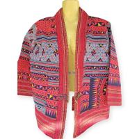 ราคา เสื้อคลุมผ้าฝ้าย ผ้าพิมพ์ลายแถบนากาติดเหรียญ อก46 นิ้ว เสื้อคลุมผ้าพื้นเมืองเชียงใหม่ แขนยาว (23088079334)