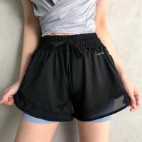 ราคา L615 กางเกงขาสั้นแต่งซีทรู ซับในหลากสี มีกระเป๋าข้าง กางเกงออกกำลังกาย กางเกงวิ่ง (7954026387)