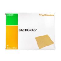 ราคา BACTIGRAS กล่อง10ชิ้น แผ่นตาข่ายปิดแผล 10x10CM เคลือบพาราฟิน ป้องกันผ้าก๊อซติดแผล แบคติกราส (23569925737)