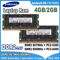ราคา Samsung DDR2 Memoria RAM 4GB 8GB 667MHz 800MHz PC2 5300แล็ปท็อป SODIMM PC2 6400 200Pin โน๊ตบุ๊ค1 8V หน่วยความจำคู่ (23710365624)