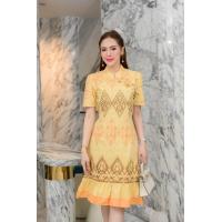 ราคา เดรสคอจีนผ้าไทย เดรสผ้าไทยผู้หญิงใส่ทำงาน ใส่ออกงาน งานบุญ งานบวช ทรงสวยมากค่ะ (24482352248)