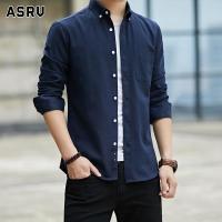 ราคา ASRV เสื้อเชิ้ตแขนยาวผู้ชาย เสื้อแฟชั่นผช สไตล์เกาหลี เสื้อเชิ้ตสีพื้น เสื้อเชิ้ตลำลองเสื้อเชิ้ตชายเสื้อผ้าไทยชายเสื้อเชิ้ตสีขาว (8451060333)