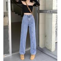 ราคา พร้อมส่ง 1855 กางเกงยีนส์ เอวสูง สไตล์เกาหลี ทรงกระบอกใหญ่ ตกแต่งกระดุมด้านหน้า กางเกงยีนส์ขายาว สวยๆเก๋ๆ (18690674224)