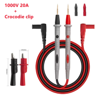 ราคา Multimeter probe สายวัดมิเตอร์ สายวัด มัลติมิเตอร์ อย่างดี 1000V 20A หัววัด ปลายเข็ม (17090641420)