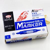 ราคา ปากกาเคมี ปากกาเมจิก 2 หัวตราม้า สีน้ำเงิน สีดำ แพ็ค 10 ด้าม HORSE tip permanent marker (23428660039)