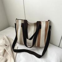 ราคา ผู้หญิง กระเป๋าผ้าแคนวาสความจุขนาดใหญ่กระเป๋าเป้สะพายหลังลายทางสําหรับ Class Matching With Ins สไตล์เกาหลี กระเป๋าสะพายไหล่เดี่ยว (22261524532)