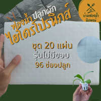 ราคา ฟองน้ำปลูกผัก ฟองน้ำปลูกผักไฮโดรโปนิกส์ ชุด20แผ่น ฟองน้ำปลูกผักสลัด รุ่นไม่มีขอบ 96ช่องปลูกเนื้อละเอียด ใช้สำหรับปลูกผักไฮโดรโปนิกส์ (21191322456)