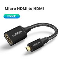 ราคา UGREEN อะแดปเตอร์แปลง Micro HDMI to HDMI HDMI to Micro HDMI Male to Female รองรับ 4K 3D 1080P Ethernet ARC สำหรับ Raspberry Pi 4 Hero 5 6 7 BlackBerry Playbook Tablets Cameras Model 10553 (19252659917