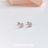ราคา earika earrings opal clover piercing จิวหูเงินแท้จี้ดอกโคลเวอร์โอปอล มีให้เลือก 3 สี เหมาะสำหรับคนแพ้ง่าย (24239683732)