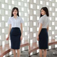 ราคา กระโปรงรับปริญญา กระโปรงทรงเอพิธีการผ่าหลังทับยาว22 24 26 ผ้าเสริท สีกรม (12735457488)