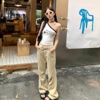 ราคา Spice girl ฝ้าย100 สายเดี่ยวไหล่เฉียงสีขาว สไตล์เกาหลี ลายพิมพ์ตัวอักษร สตรีทสไตล์วินเทจ น่ารักและเซ็กซี่ (23198211100)