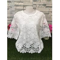 ราคา เสื้อลูกไม้ อก44 46 ลูกไม้สาวอวบ แขนสามส่วน สีขาว รุ่น4605 (23794360184)
