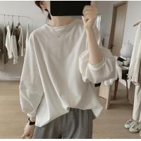 ราคา Fancy เสื้อยืดแขนยาวผู้หญิงสไตล์เกาหลี เสื้อผ้าสาวอวบน่ารักๆ ลำลองทรงหลวม เสื้อยืดแขนบอลลูนแฟชั่นมาใหม่สวยๆ สีพื้น (24283043132)