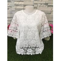ราคา เสื้อลูกไม้ อก44 46 ลูกไม้สาวอวบ แขนสามส่วน สีขาว รุ่น4605 (23794360185)