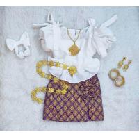 ราคา ชุดเด็กหญิง ชุดเสื้อกระโปรงผ้าไทย ชุดไทยประยุกต์ (20952780400)