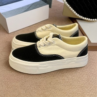 ราคา รองเท้าผ้าใบพื้นหนาสำหรับผู้หญิง ฤดูร้อน 2025 รองเท้าผ้าใบสไตล์เกาหลี รองเท้าลำลอง รองเท้ากีฬาแบบลำลอง รองเท้าส้นหนา รองเท้าส้นแบน (24424626266)
