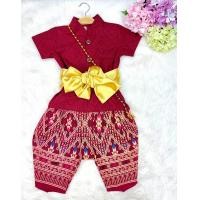 ราคา ชุดไทยเด็กชายเสื้อ โจงกระเบนแถมผ้าคาดเอว ใส้ไปโรงเรียนหล่อๆ (24426541782)