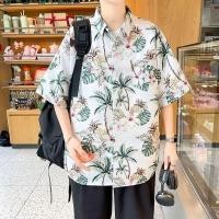 ราคา TOP clothing เสื้อเชิ้ตแขนสั้น เสื้อฮาวายลายต้นมะพร้าว เสื้อฮาวายชาย ใส่ได้ทั้งหญิงและชาย (23910540807)