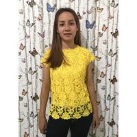 ราคา เสื้อลูกไม้สวย อก42นิ้ว เสื้อลูกไม้สาวอวบ เสื้อไปวัด เสื้อลายดอก รุ่น4213 4ทานตะวัน (22052511809)