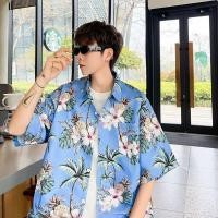 ราคา TOP clothing เสื้อเชิ้ตแขนสั้น เสื้อฮาวายลายต้นมะพร้าว เสื้อฮาวายชาย ใส่ได้ทั้งหญิงและชาย (24028609868)