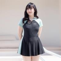 ราคา ชุดว่ายน้ำสาวอวบ ชุดว่ายน้ําสําหรับสาวอวบ ชุดว่ายน้ําวันพีชไซส์ใหญ่ Slim Fit XL 3XL (24259870961)