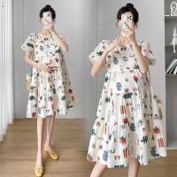 ราคา ชุดคลุมท้อง ชุดคลุมท้องแฟชั่น เดรสไซส์ใหญ่ เดรสลายดอก สวมใส่สบาย (24300230917)