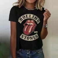 ราคา ใหม่แฟชั่น Rolling Stones เสื้อยืดผู้หญิงฤดูร้อนเสื้อยืด O คอเสื้อผ้าผู้หญิง Streetwear แขนสั้นหญิง T เสื้อ (24577533465)