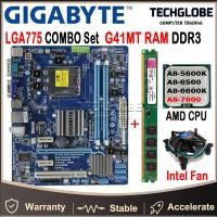 ราคา LGA 775เมนบอร์ด Combo Set DDR3 8G สำหรับ GIGABYTE GA G41MT S2เมนบอร์ดเดสก์ท็อป Intel พร้อม E5700ฟรีหรือ E8500 CPU โปรเซสเซอร์ Cpu Cooler พัดลม (15771068761)