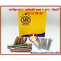 ราคา พุกอิฐมวลเบา m8x60 mm พร้อมสกรู 12x3 แพ็คกล่อง 30 ชุด (18973428034)